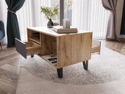 Журнальный стол Ливерпуль, вотан/графит софт 