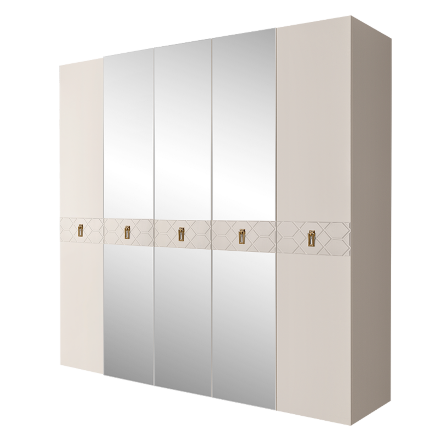 Шкаф 5 дверей БМШ1/5(Fa) (с зеркалами) Bogemia Farfalle 