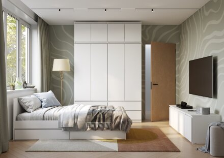 Модульная спальня Симпл, Белый (Комплект 2) 