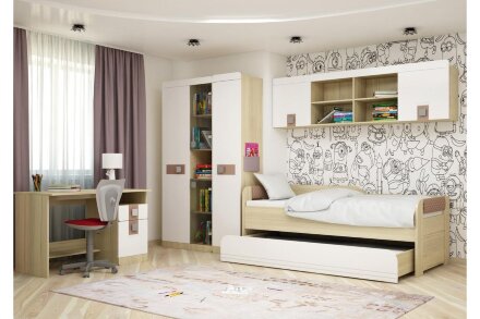 Пенал со стеклом Стиль, кофе с молоком 