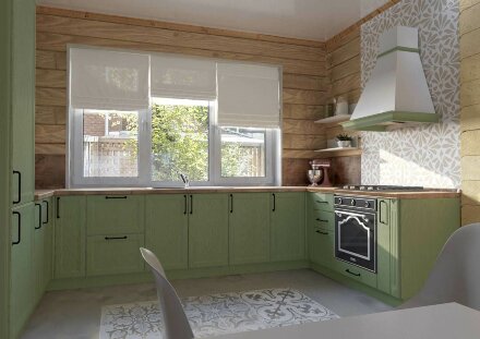 Кухня Беверли (оливковое дерево) 