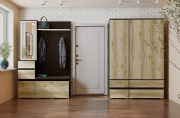 Пенал закрытый Плейона, венге/дуб делано