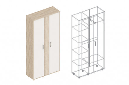 Шкаф 3-х створчатый Граф, Перламутр/Дуб баррик 