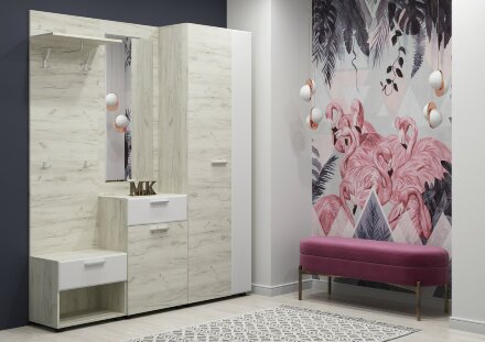 Тумба с вешалкой ТМ-003 Сафари, крафт белый 