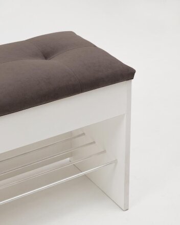 Тумба для обуви Лина, белый / фиолетовый 