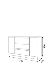 Комод 1200 Парус, белый/Графит