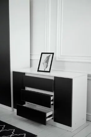 Комод 1200 Парус, белый/Графит 