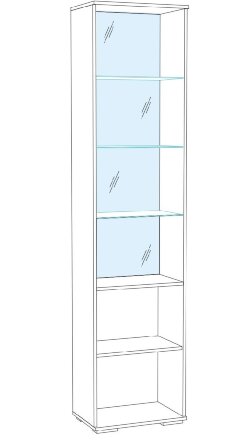 Пенал с витриной Ливорно ЛШ-4, орех донской 