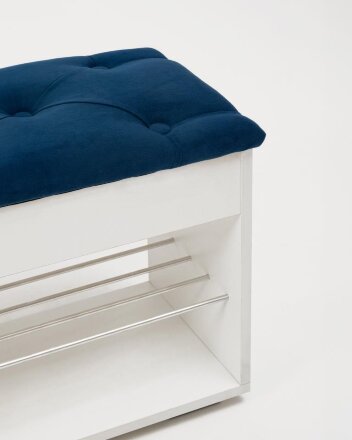 Тумба для обуви Лина, белый / мята 