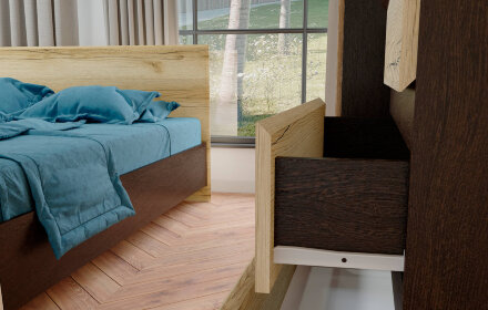 Тумба прикроватная Плейона, венге/дуб делано 