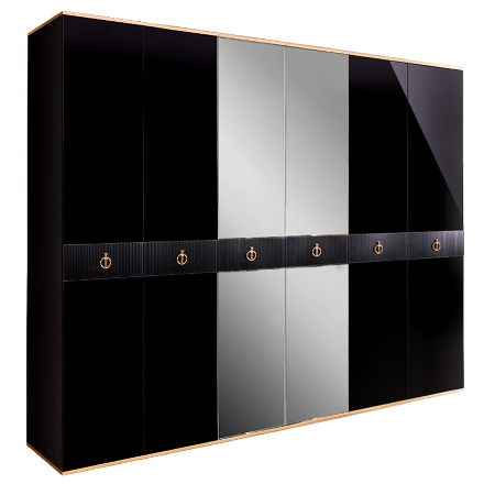 Шкаф 6 дверей РМШ1/6(s) (с зеркалами) Rimini Solo 
