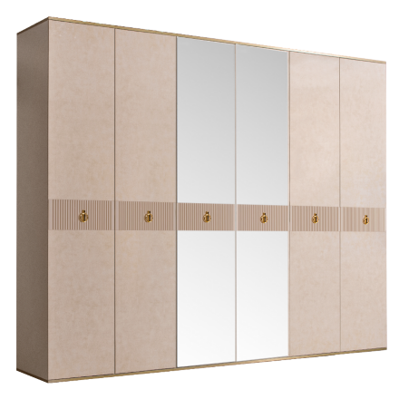 Шкаф 6 дверей РМШ1/6(s) (с зеркалами) Rimini Solo 