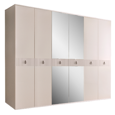 Шкаф 6 дверей РМШ1/6(s) (с зеркалами) Rimini Solo 