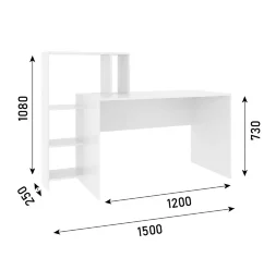 Стол-стеллаж Парус, белый/Графит