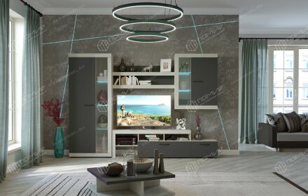 Витрина навесная ВНС-800 Соната, Крафт белый - Антрацит 